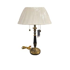 Vintage Stiffel Brass Black Table Lamp Double Pull Chain Home Office Decor NWT